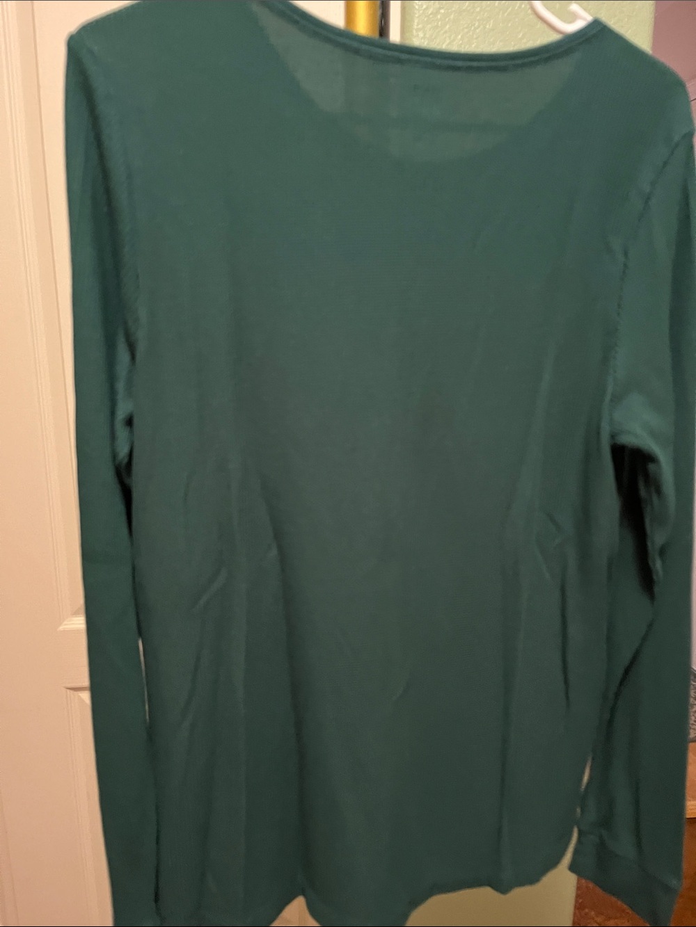 GAP Long Sleeve Waffle Knit Top in Forest Green Size Large NEW - Picture 3 of 4
